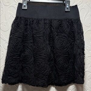 Stooshy Black Textured Skater Skirt